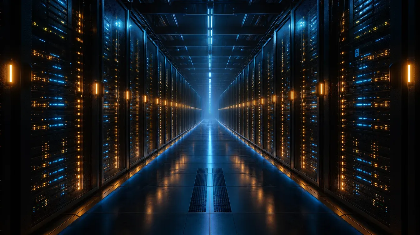 Modern enterprise data center corridor